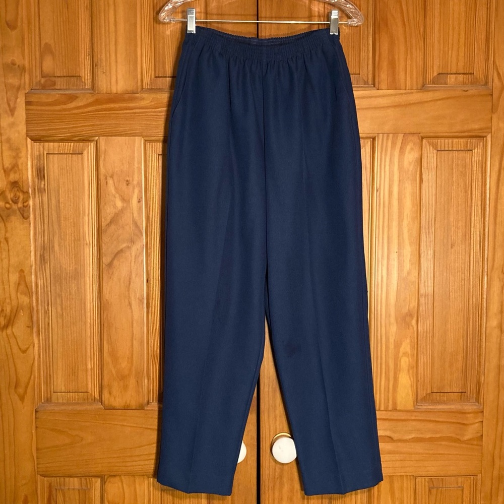 NWOT Alfred Dunner Vintage 80s 90s Pull On Elastic Waist Pants Blue Size 12